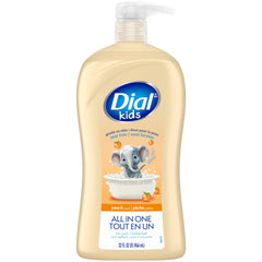 Dial front packaging showing 32 fl oz bottle and peach scent benefits