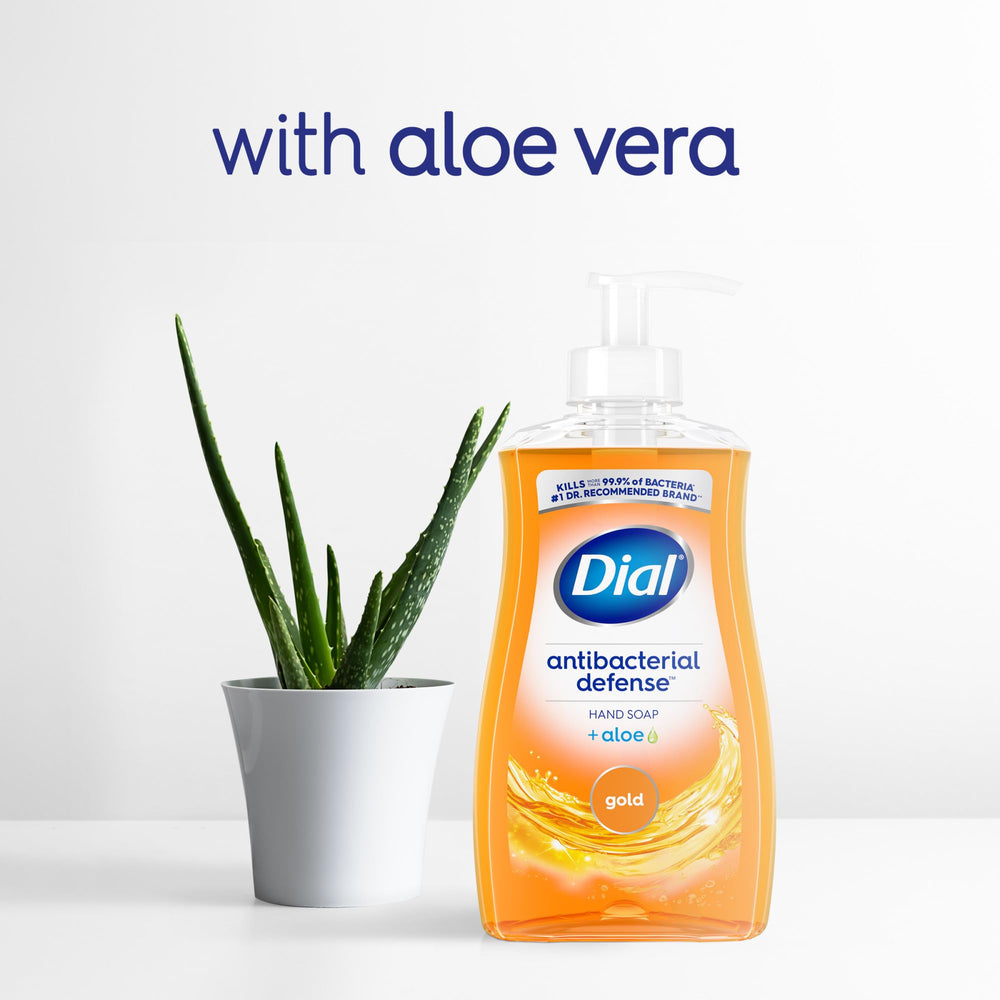 Dial bottle next to a measuring cup displaying 11 fl oz size benefit