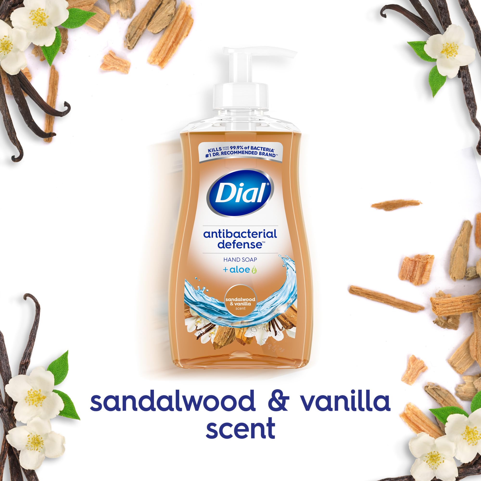 Dial soap in use at kitchen sink, removes food residue effectively