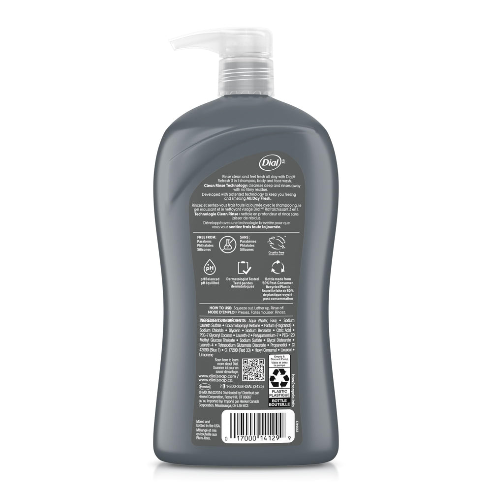 Dial product label detail highlighting ingredients and skin-safe formulation