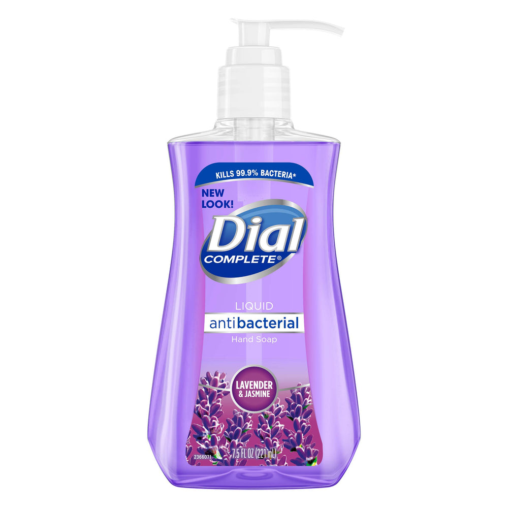 Dial front packaging showing bottle and floral scent benefits