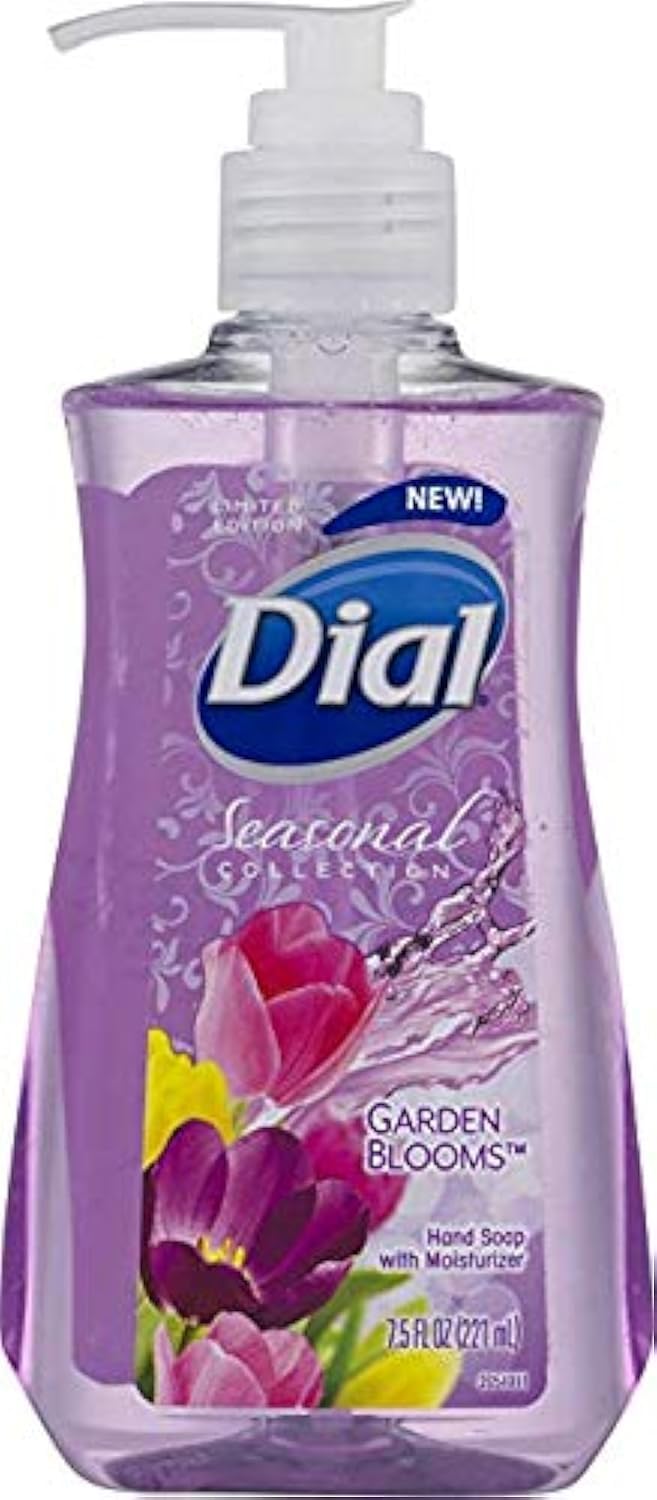 Dial marula oil front packaging showing four 7.5 fl oz pump bottles, convenient supply