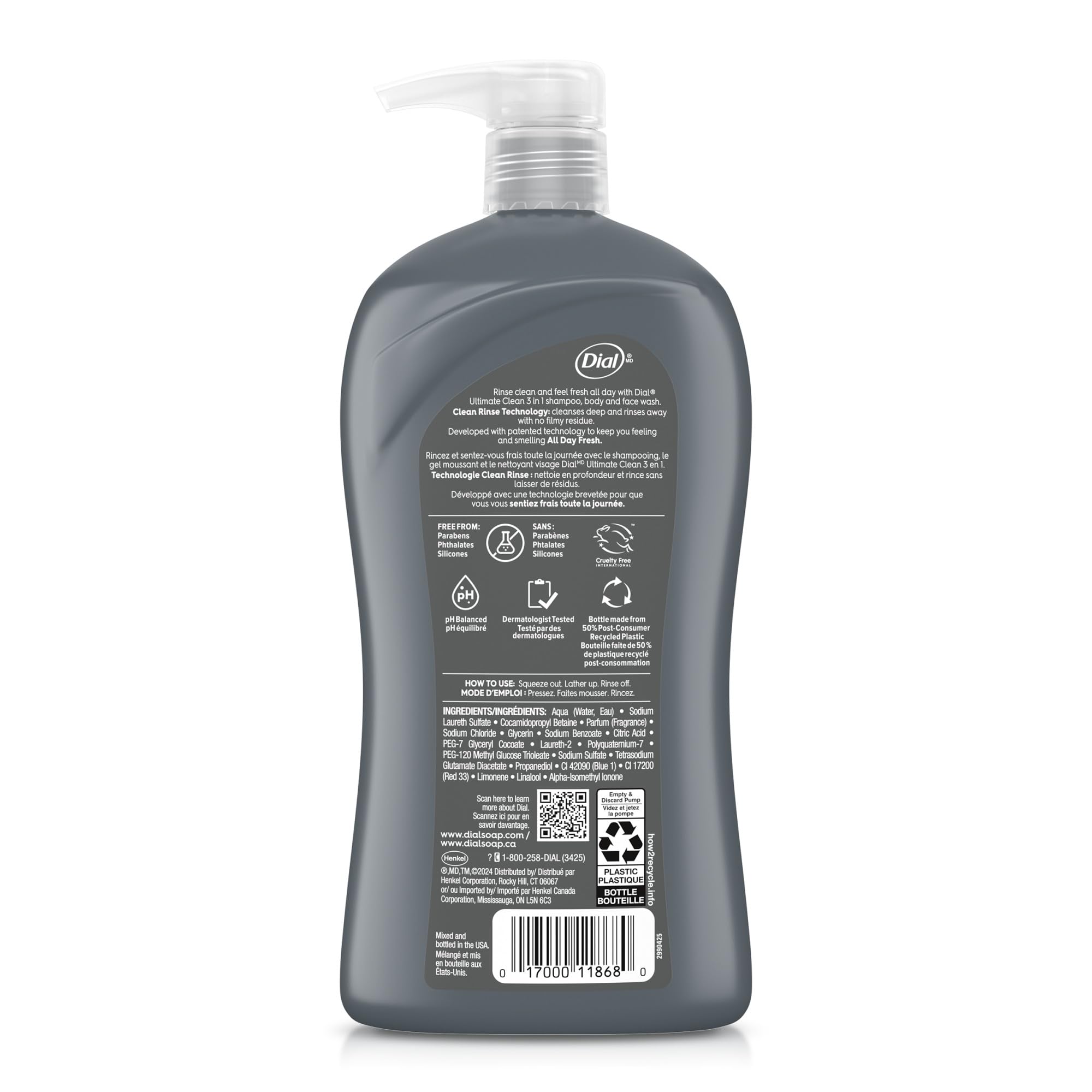 Washing face with Dial men 3-in-1 showing gentle cleansing benefit