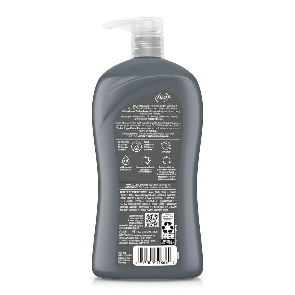 Washing face with Dial men 3-in-1 showing gentle cleansing benefit