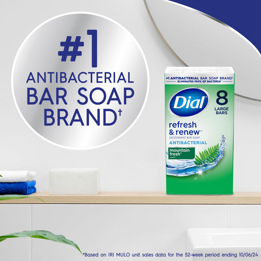 Dial mountain fresh single bar close-up highlighting smooth finish and larger size