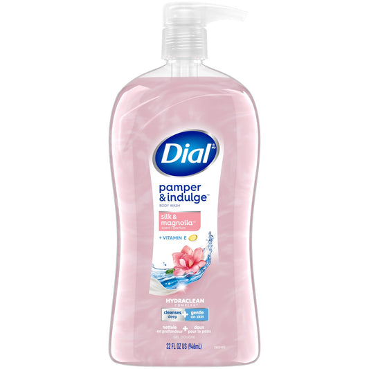 Dial bottle front packaging showing silk and magnolia scent benefits