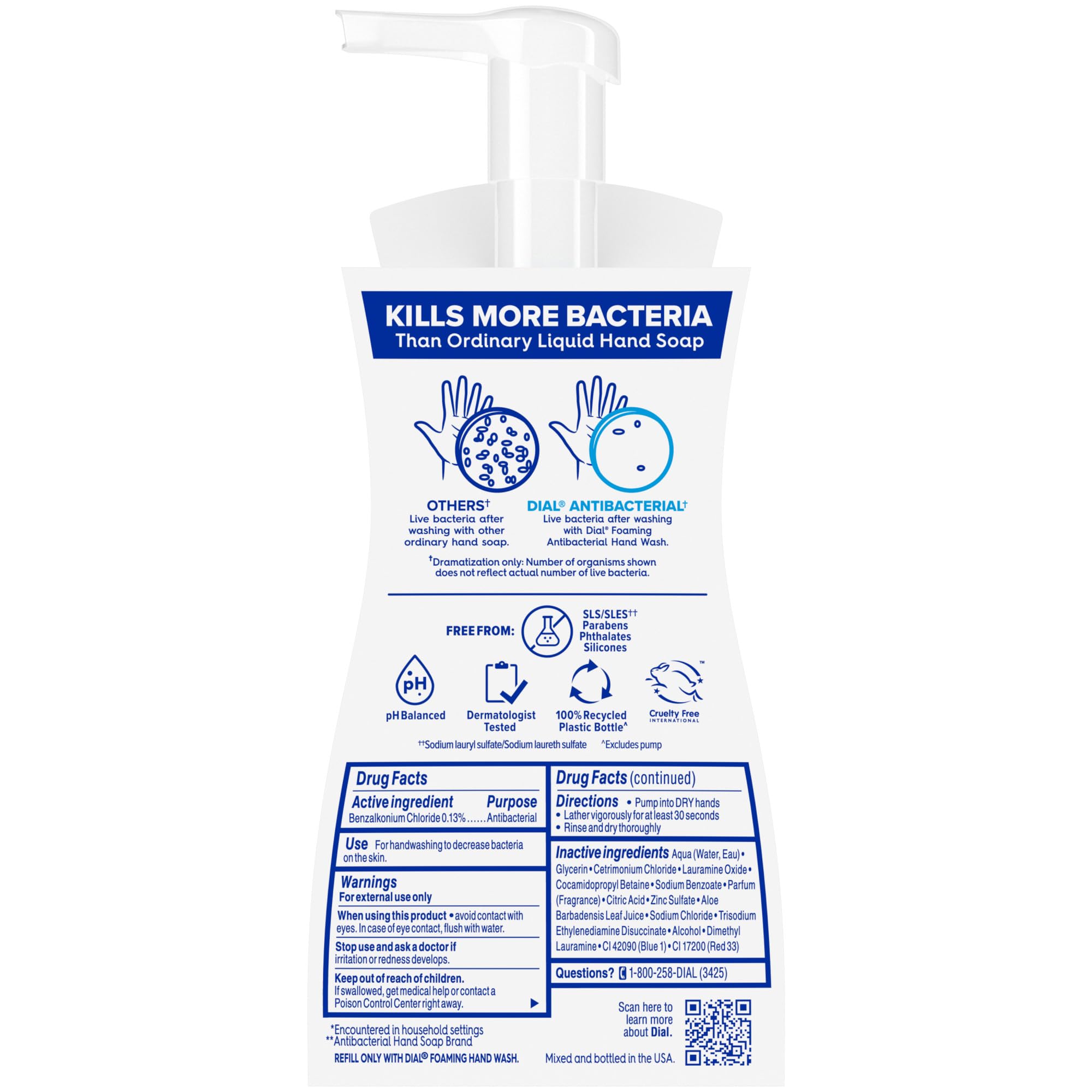Dial soap in a bright bathroom lifestyle scene with fresh scent benefit