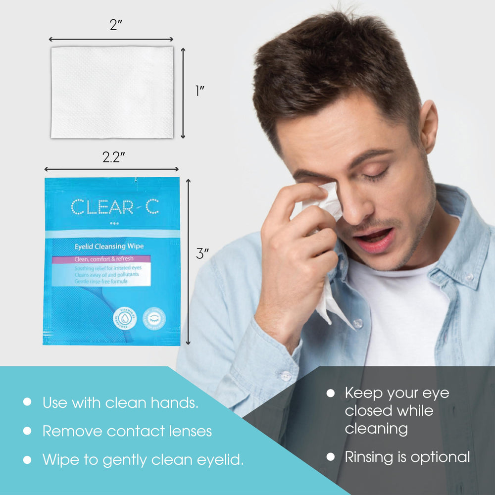 Diamond Wipes Clear C wipe in use removing eye makeup and debris