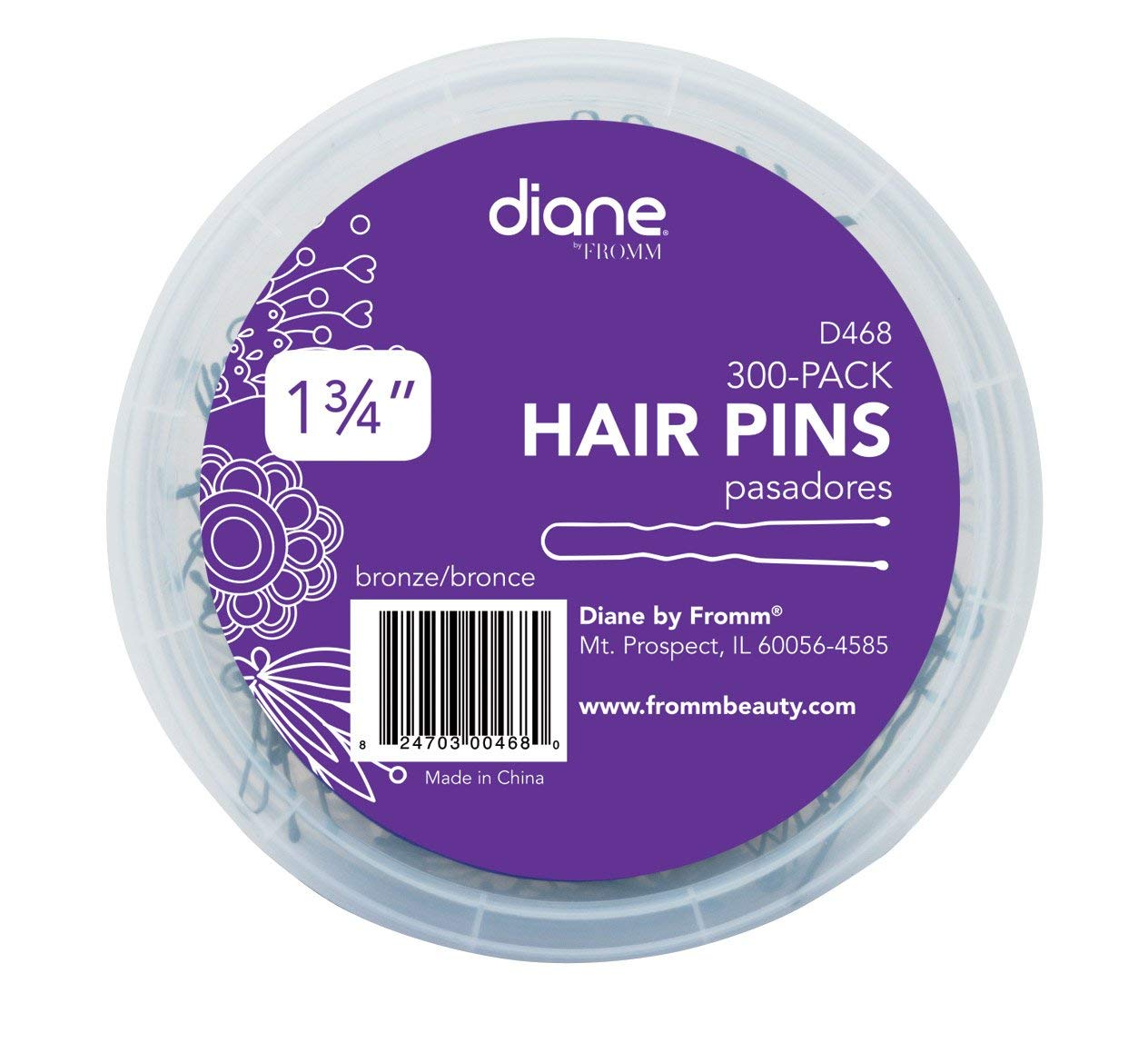 Diane pins next to hand and ruler showing 1-3/4 inch size and scale benefit