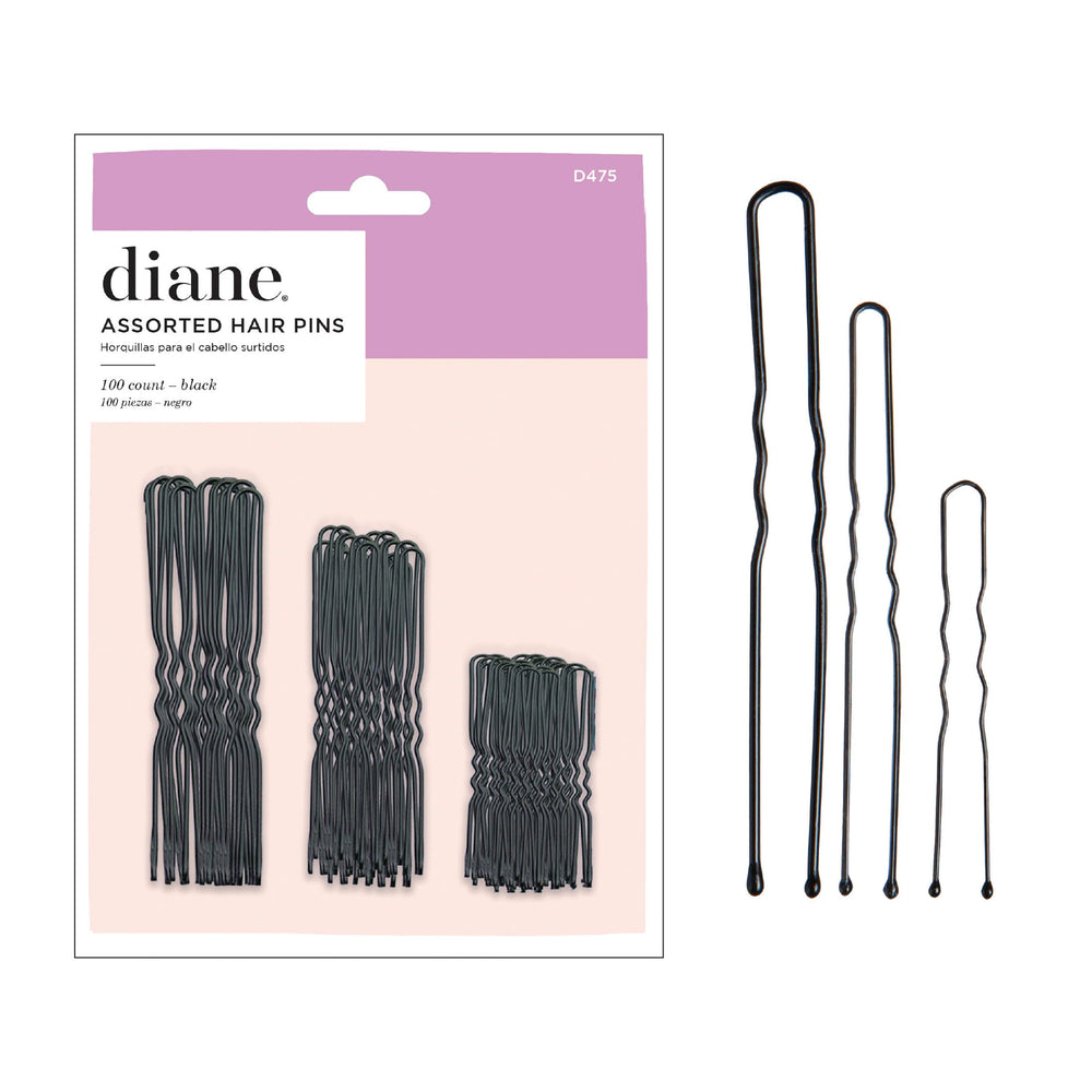 Diane hair pins front packaging showing 100-count bulk benefits