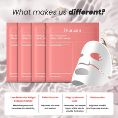 Dianzan label close-up highlighting collagen and niacinamide for brighter, firmer skin