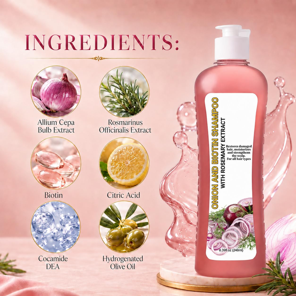 DIARO label close-up displaying ingredient names and gentle formula details