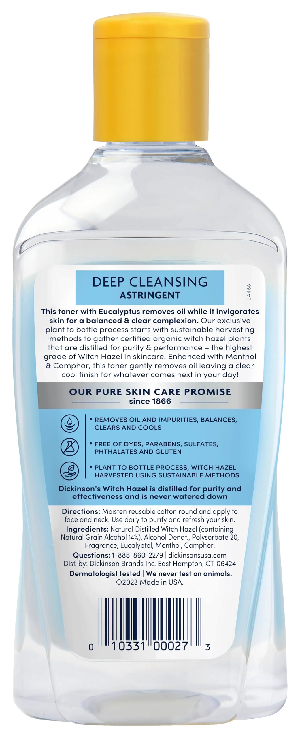 Dickinson's bathroom shelf lifestyle scene showing natural toner in daily routine