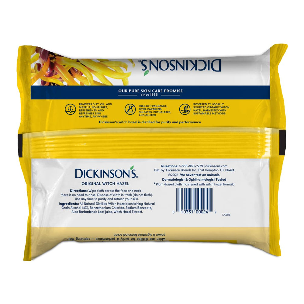Dickinson's cloth used after workout for quick refreshing cleanse