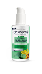 Dickinson's front label on clear bottle showing benefits and brand heritage
