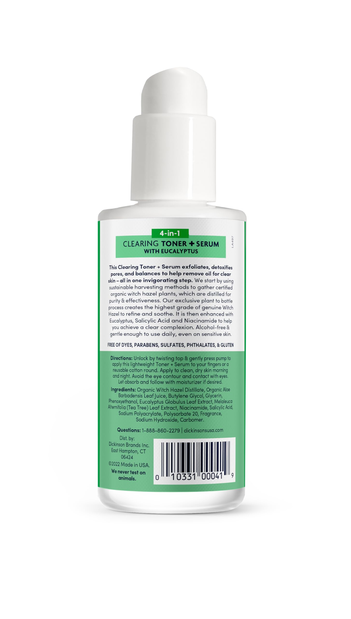 Dickinson's on bathroom shelf styled with plants conveying natural skincare routine