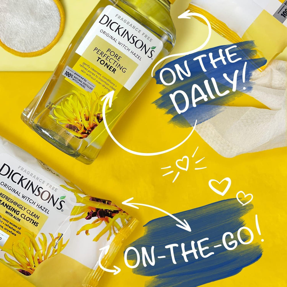 Dickinson's wipe removing makeup to reveal clean refreshed skin