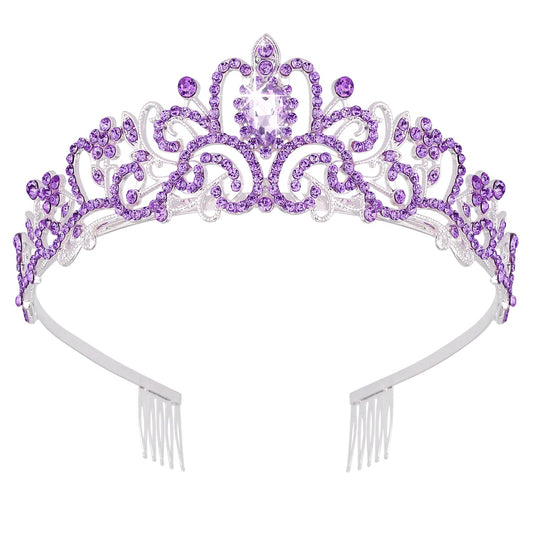Didder silver tiara front view showing full sparkle and elegant silhouette