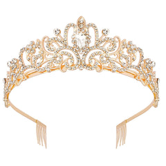 Didder gold tiara front view showing regal shape and instant elegance