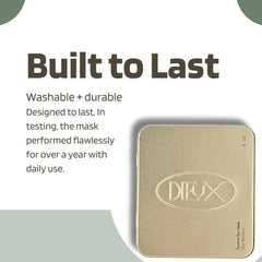 Dieux patches on bathroom counter suggesting sustainable daily routine