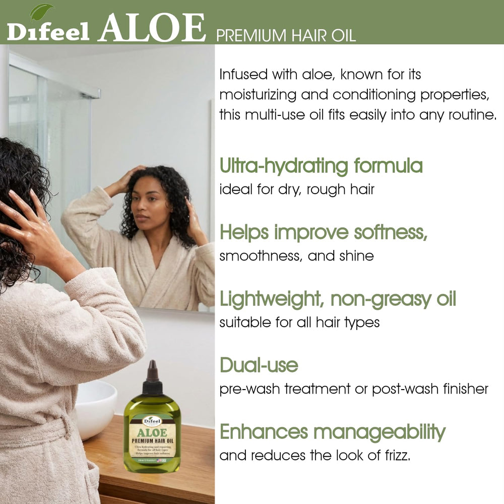 Difeel bottle held in hand to show 7.1 ounce scale and travel-friendly size