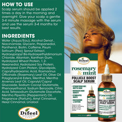 Applying Difeel serum to scalp, promoting targeted follicle stimulation and comfort
