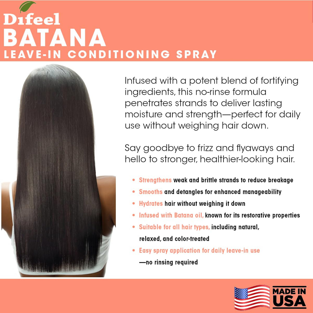 Difeel before and after smoothing hair to show improved manageability benefit