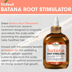Difeel oil in hand demonstrating scalp application and nourishment
