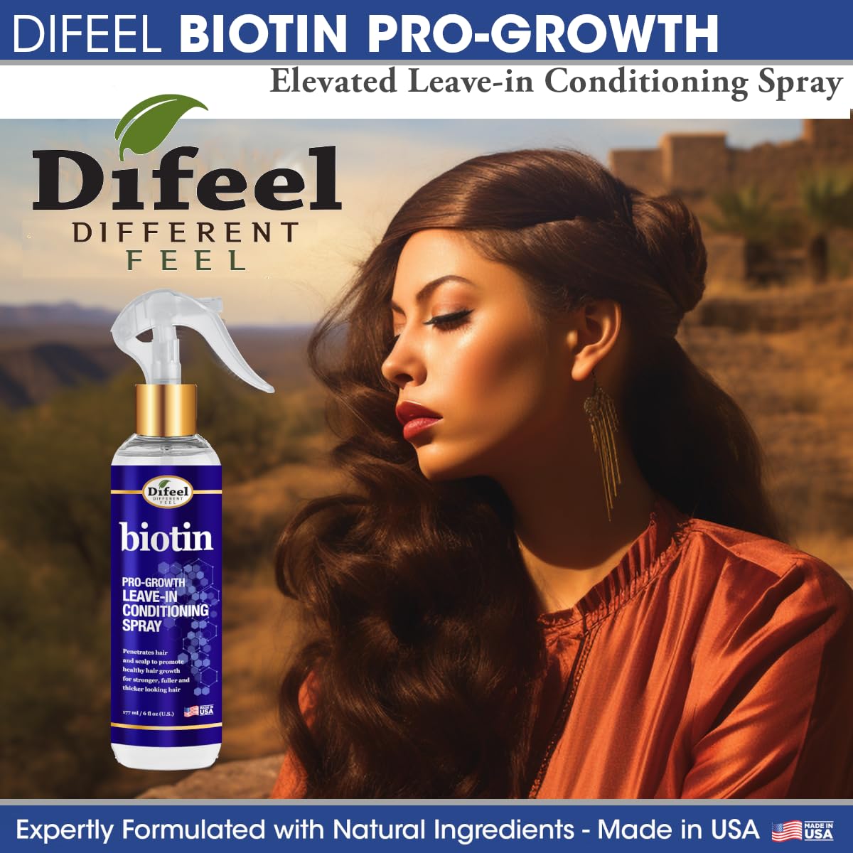 Difeel before and after use showing fuller shinier hair benefit
