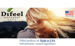 Difeel styled hair before and after visualizing improved sheen benefit