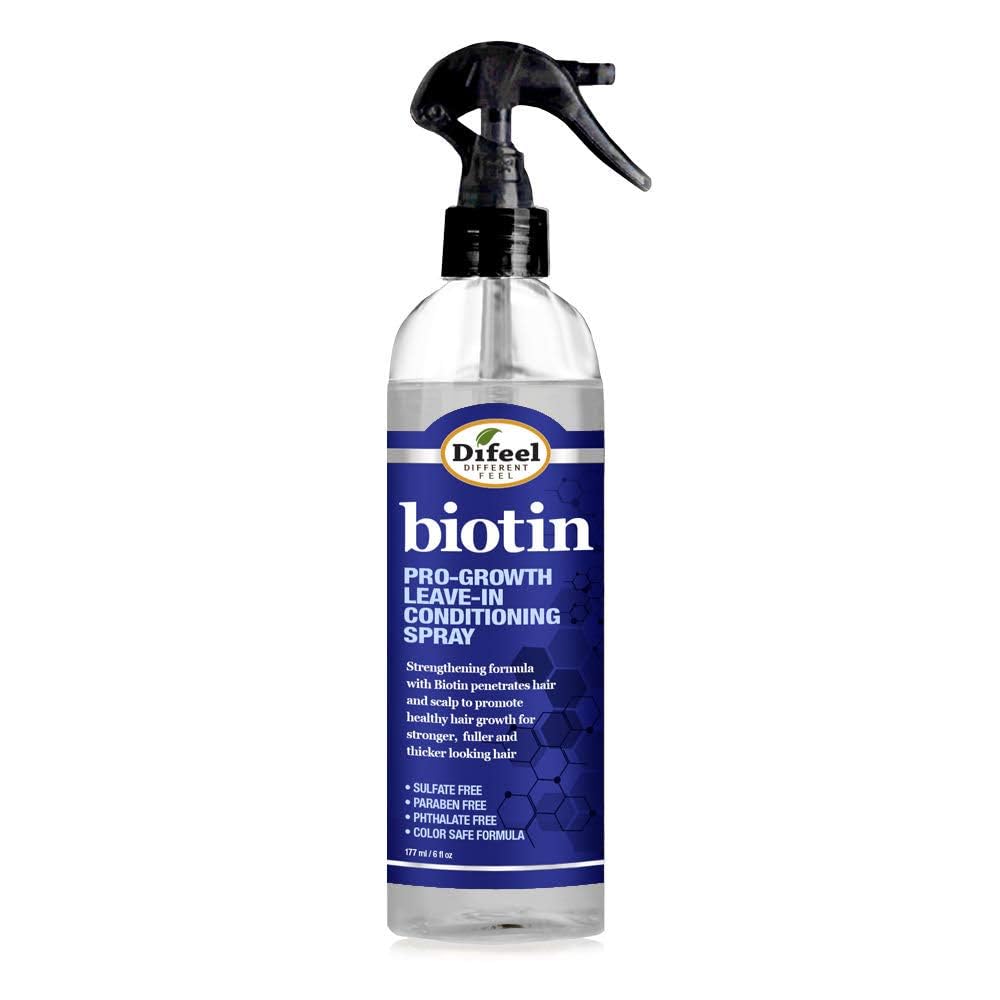 Difeel bottle front view showing label and 6 oz size, highlights product clarity