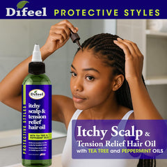 Difeel oil drop on fingertip showing lightweight texture and absorption