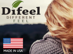 Difeel bottle beside a ruler to show 8 oz scale and product quantity for purchase clarity