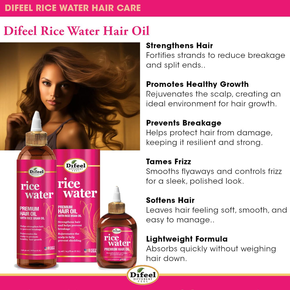 Difeel rice water oil drop on palm showing lightweight texture and quick absorption benefit