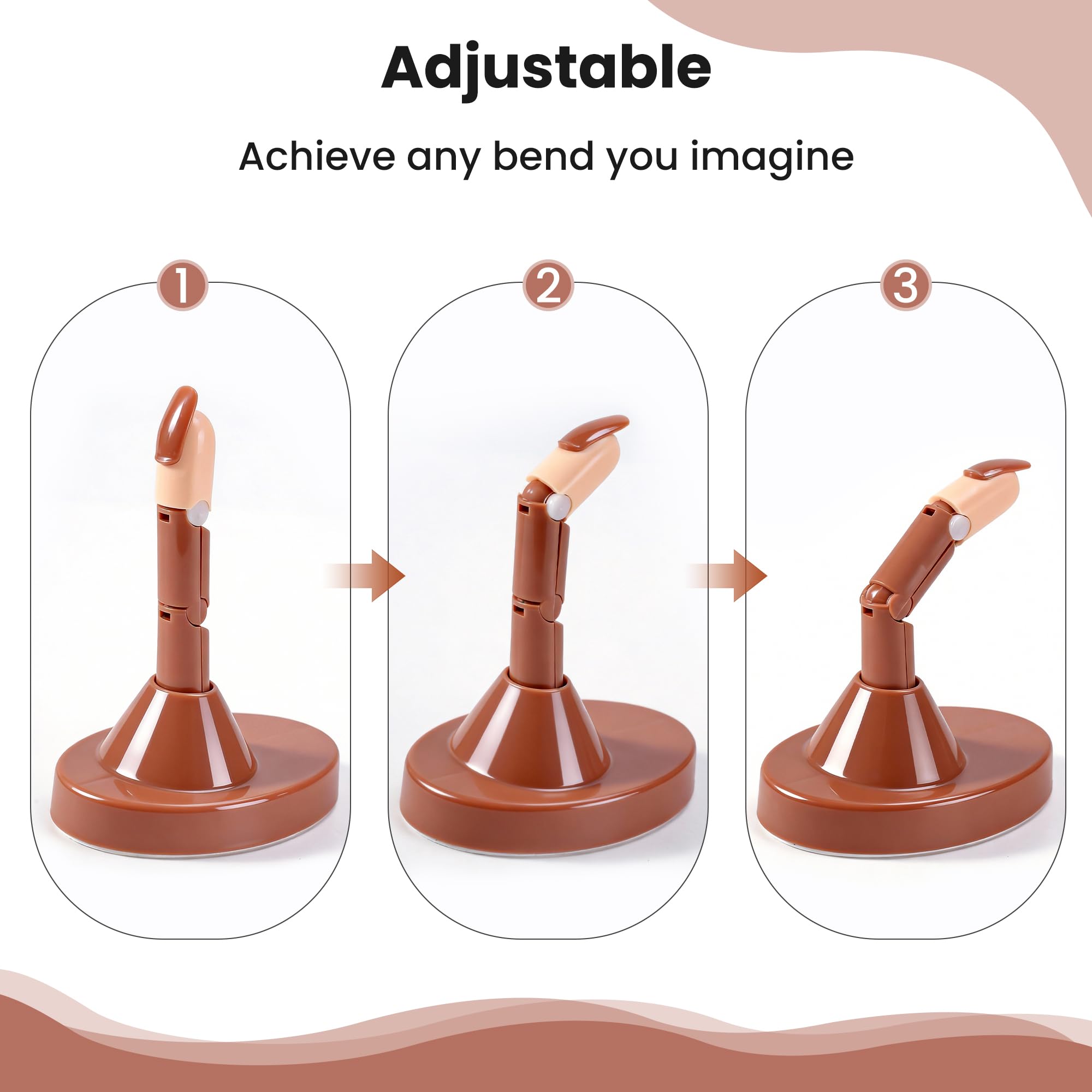 Difenni spread of 100 brown nail tips for repeated application practice