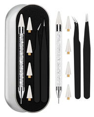 Difenni front packaging shot showing the rhinestone picker kit and benefits of organized storage