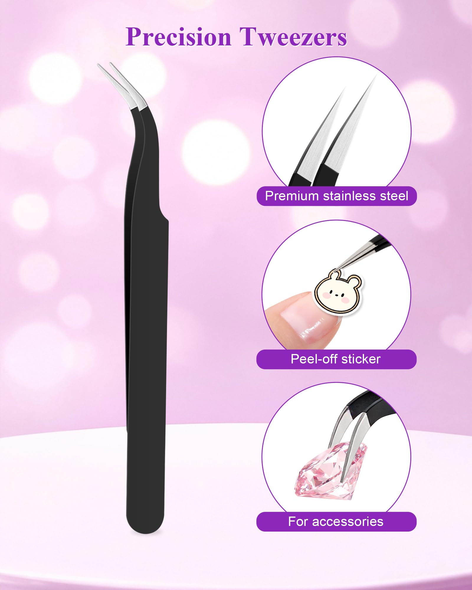 Difenni being used to place rhinestones on a nail for tidy embellishment