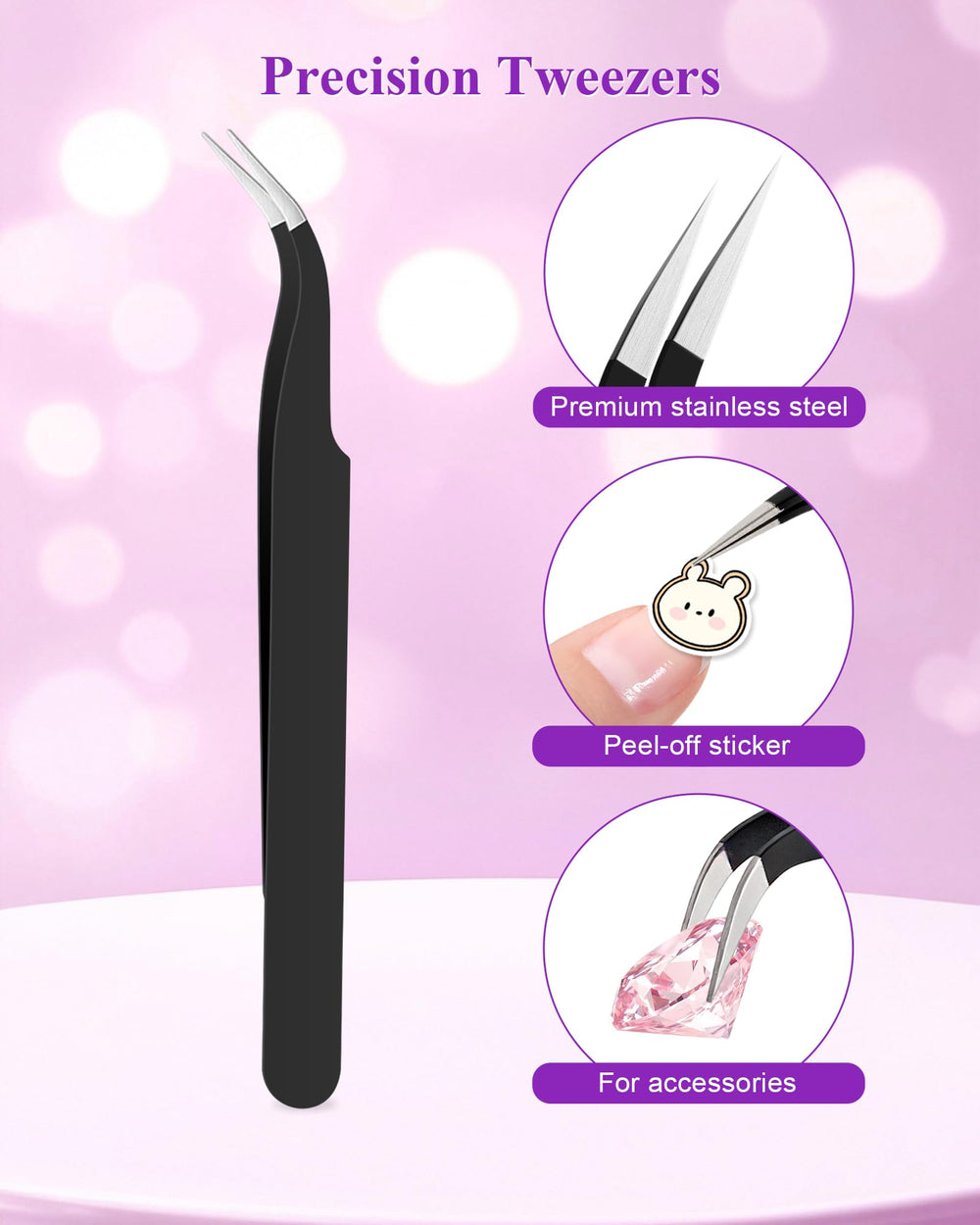 Difenni being used to place rhinestones on a nail for tidy embellishment