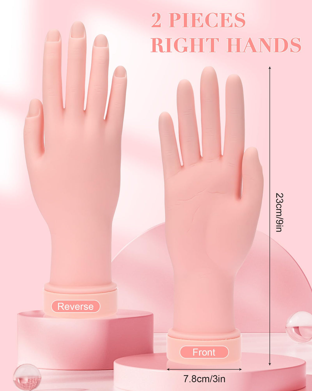 Difenni next to a ruler showing 8.99 inch hand size for scale
