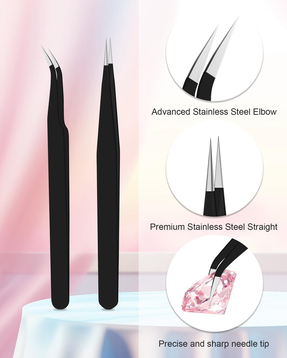 Difenni rhinestone picker in use on a painted nail for faster, more accurate gem placement