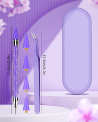 Difenni tweezer with four purple replacement tips for extended use