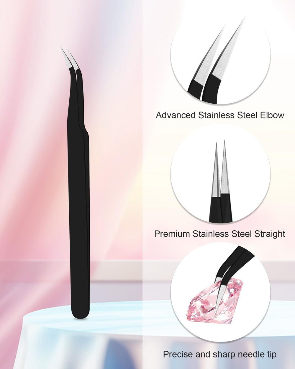Difenni tweezer and tools laid out for quick selection and accurate placement