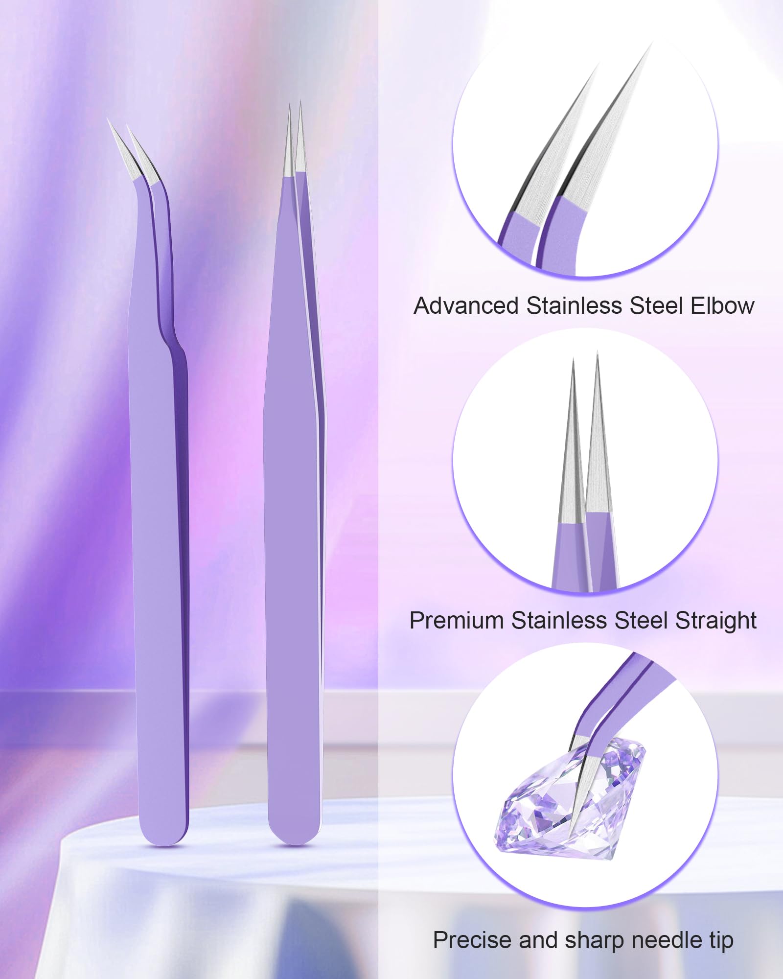 Difenni tweezers holding rhinestone for accurate handling benefit