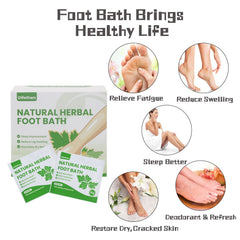 Feet soaking in a basin with Difethen sachets creating a relaxing warming effect