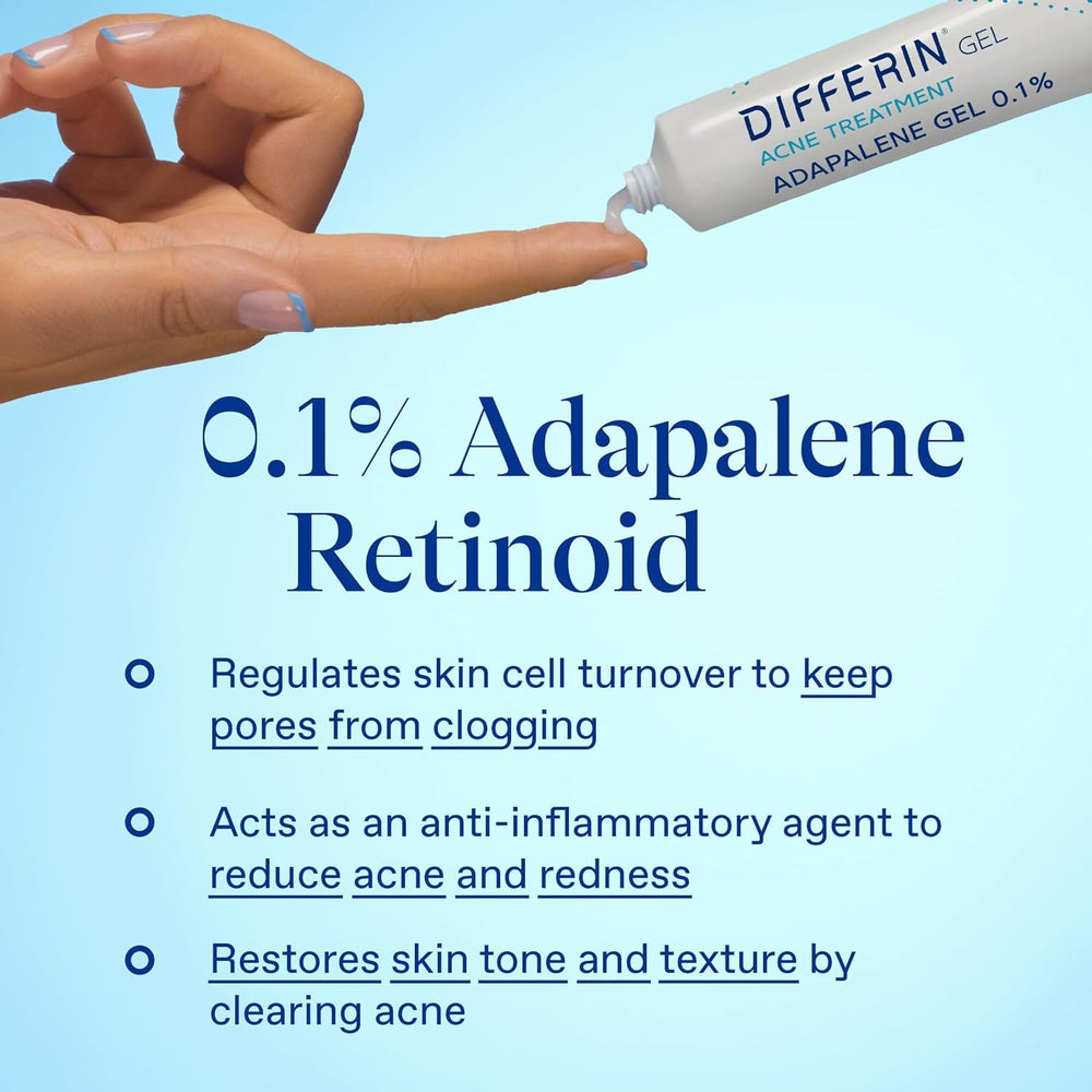 Differin on bathroom counter in daily skincare routine setting