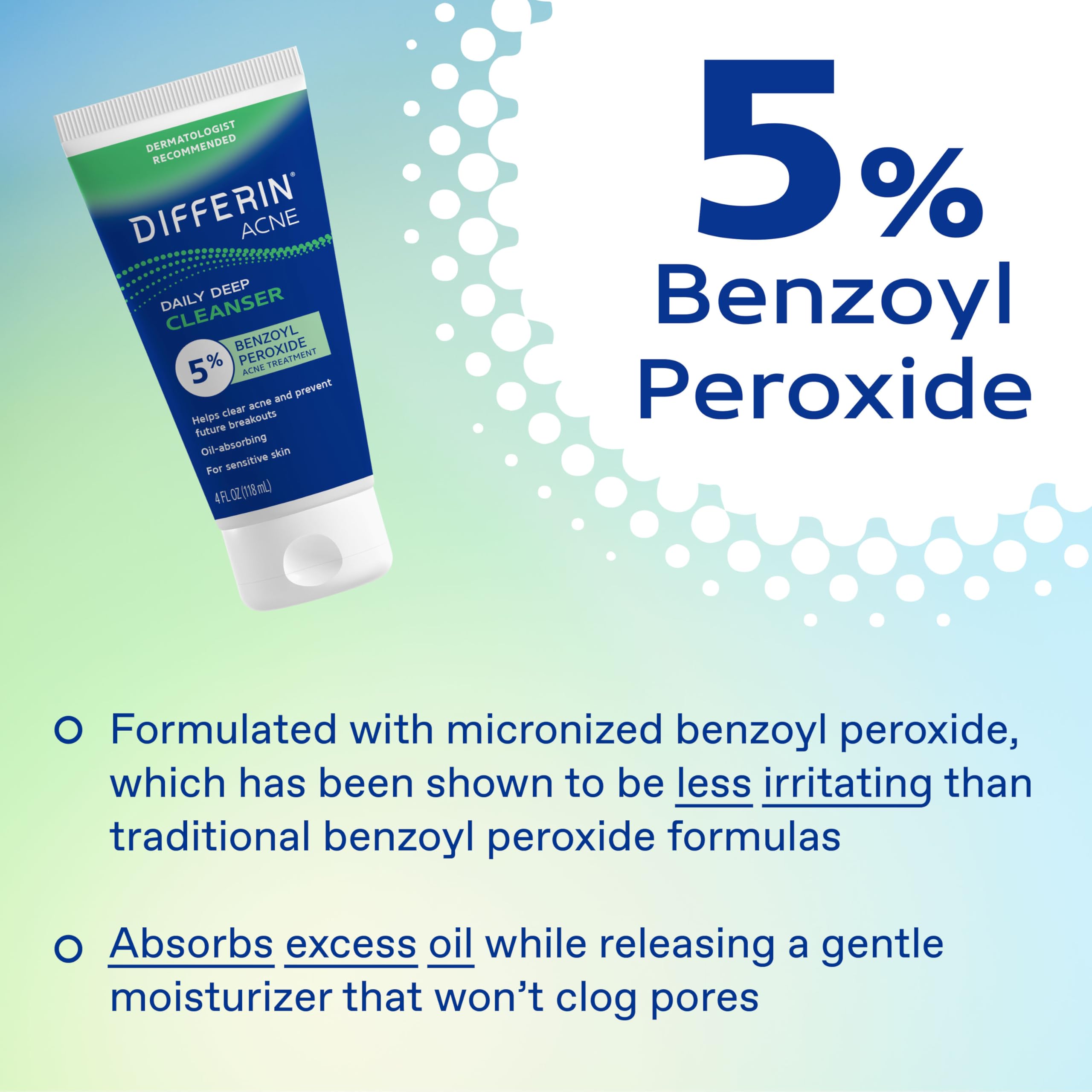 Differin benzoyl peroxide micronized visual illustrating deep pore delivery benefit