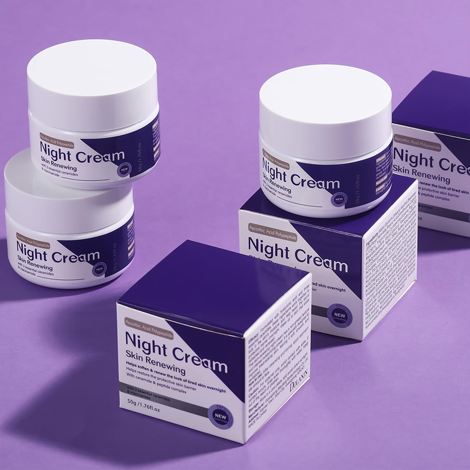 DIKAYI night cream styled with ceramides and peptide visuals promoting barrier support