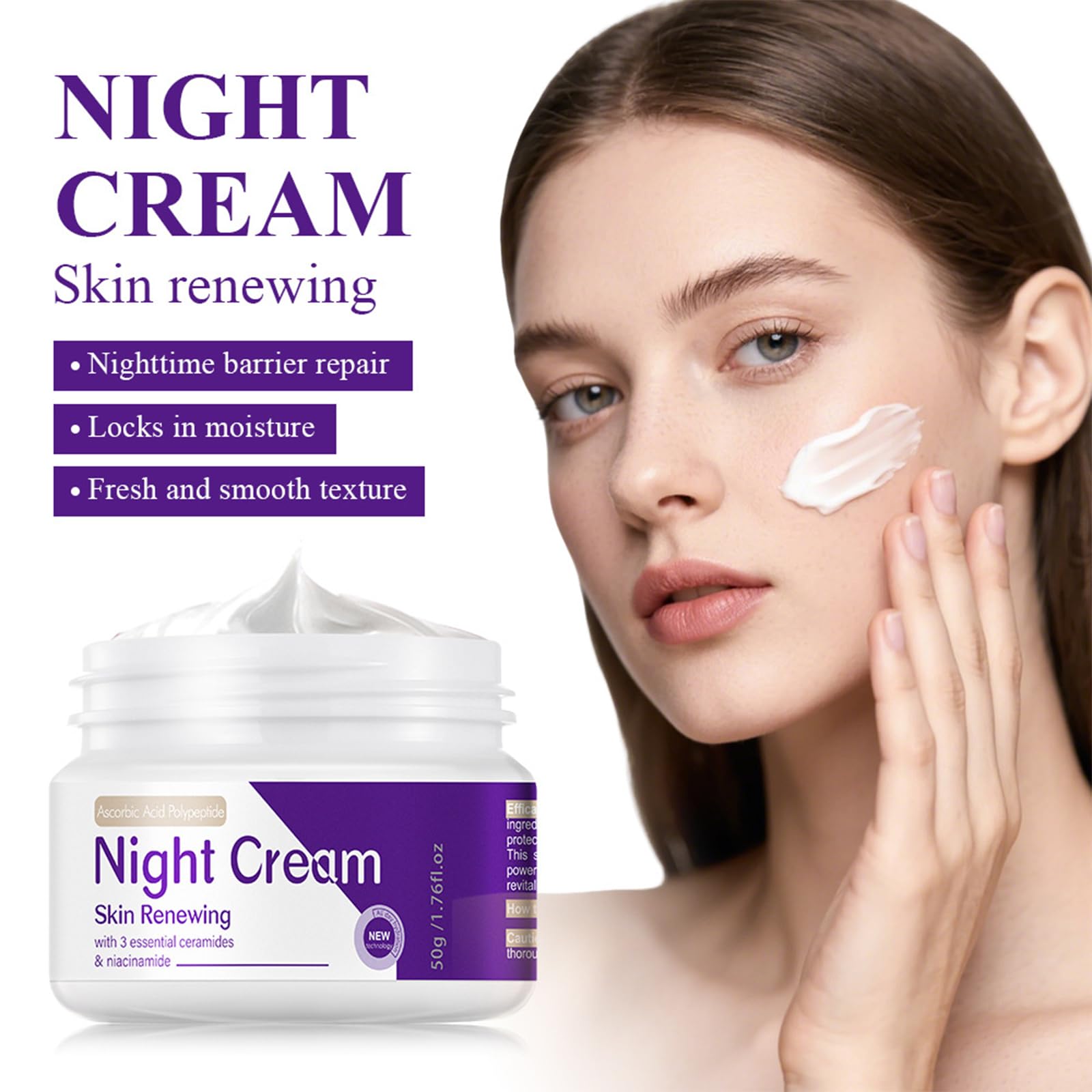 DIKAYI night cream open jar texture demonstrating lightweight, hydrating feel