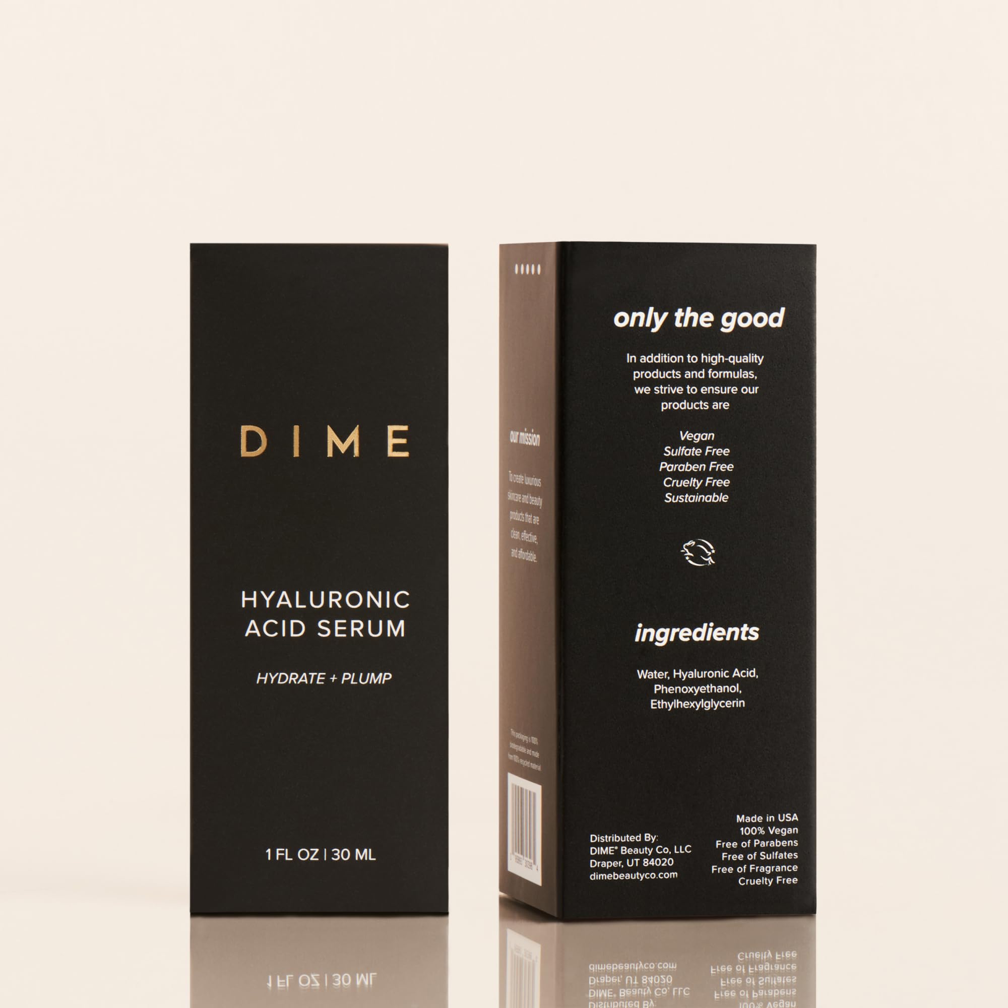 DIME on vanity at night paired with moisturizer for layering