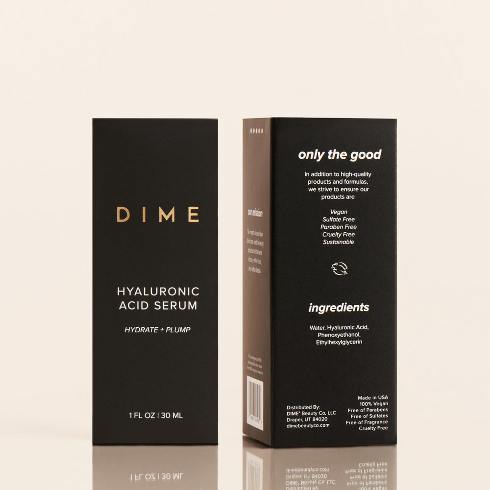 DIME on vanity at night paired with moisturizer for layering